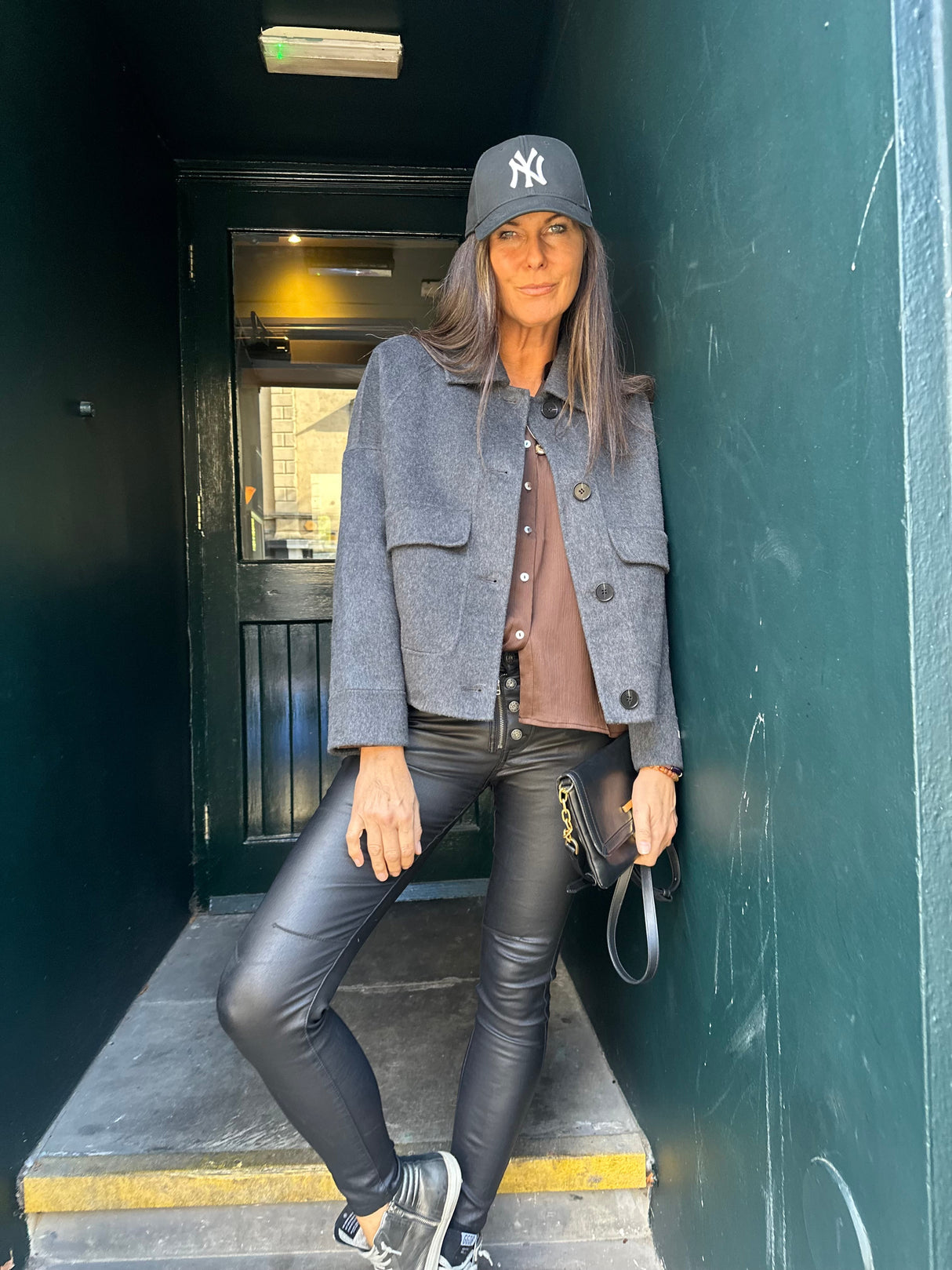 Jean Lux Leather Look Black