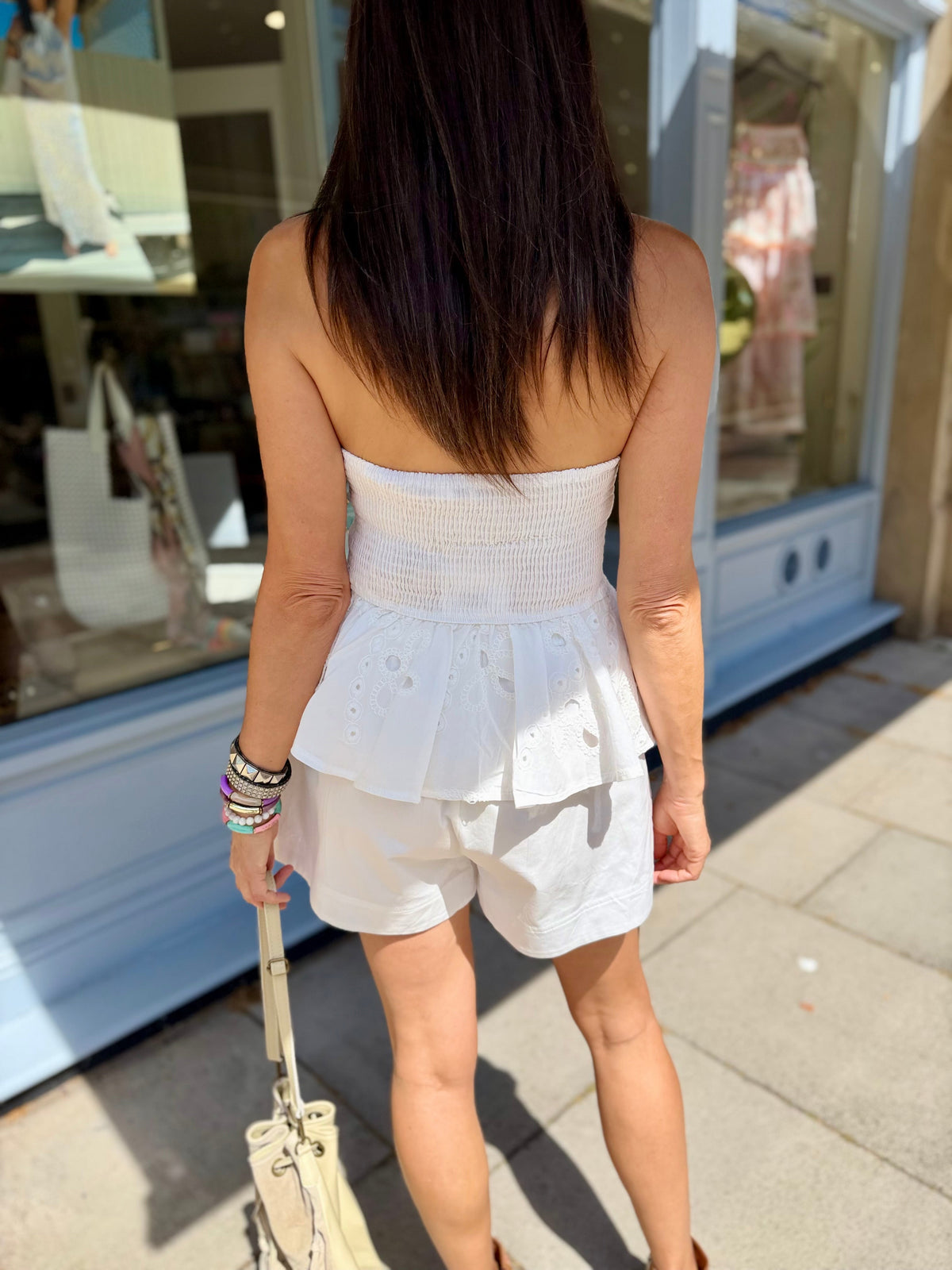 Nik Ruffle Bandeaux Top