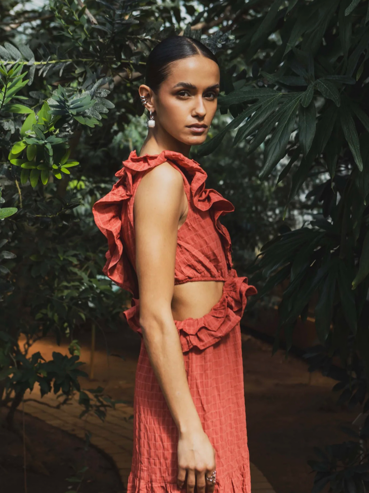 Lila Cut Out Maxi Dress - Rust
