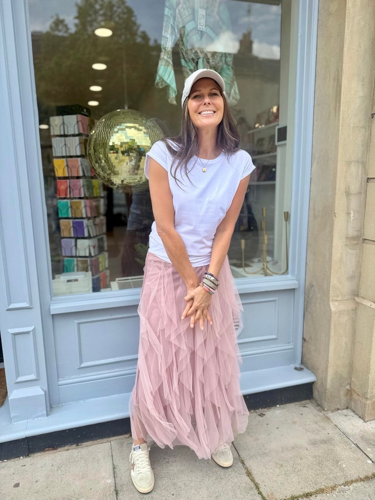 Rosalie Tulle Midi Skirt - Dusky Pink