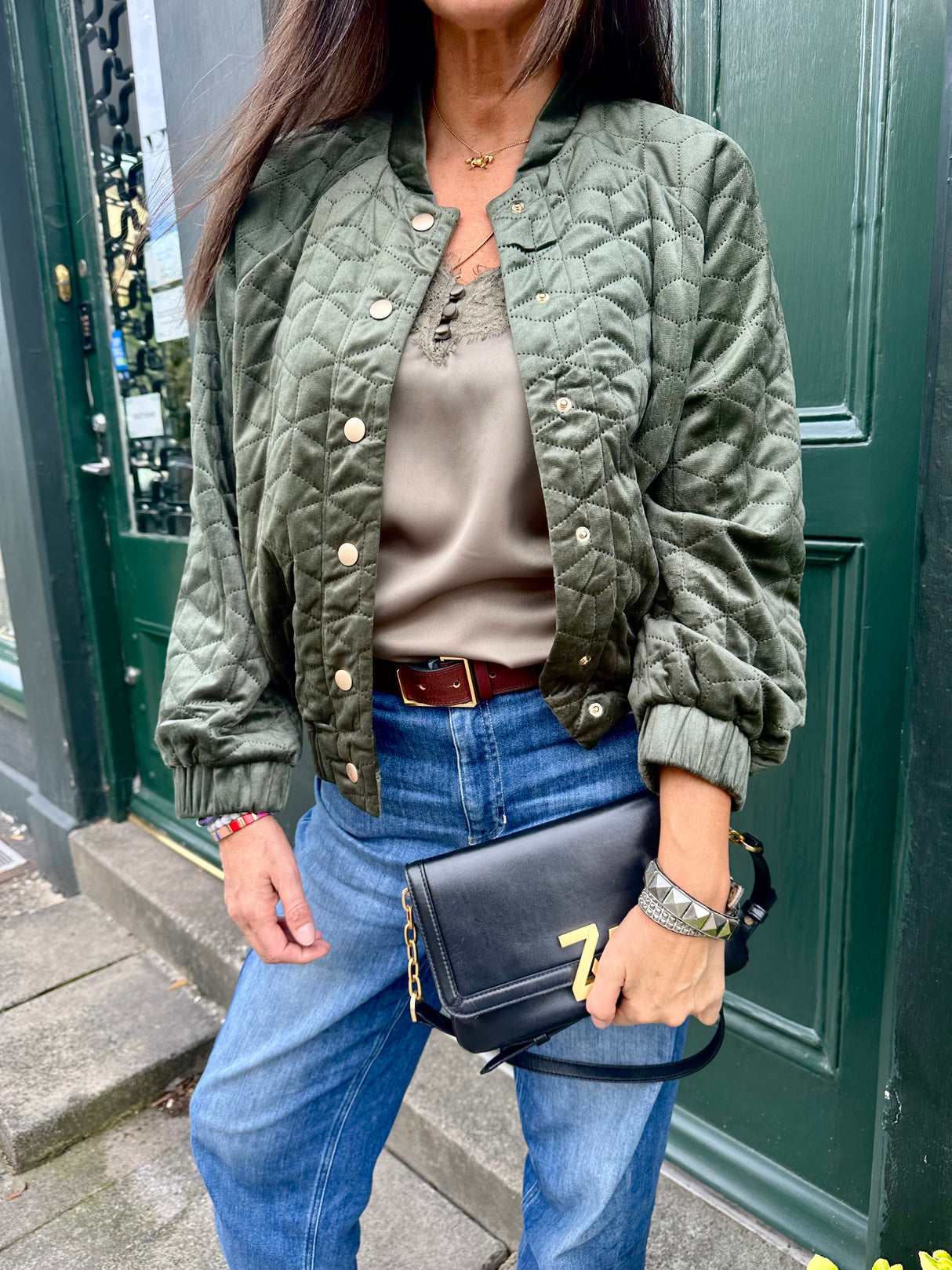Cherry Padded Jacket - Khaki