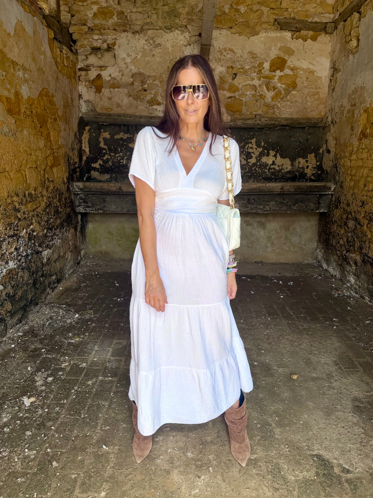 Noa Lightweight Maxi Dress - White