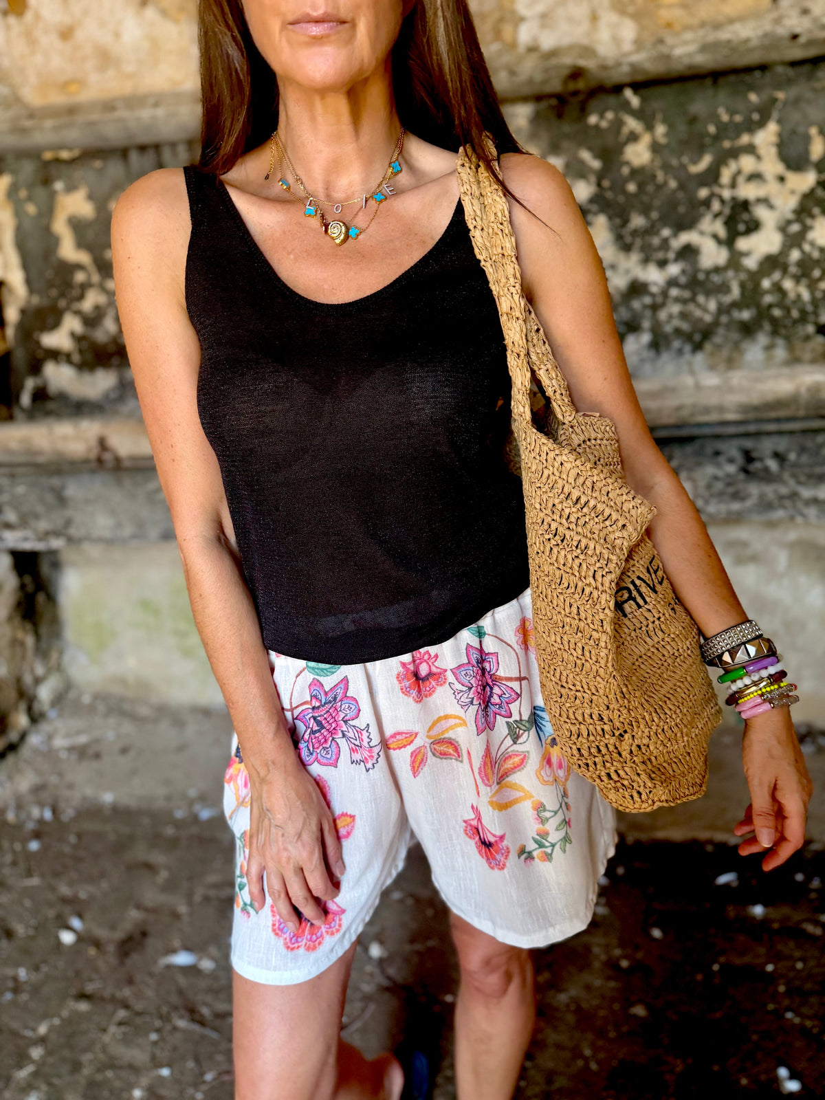 Bluebell Metallic Tank Top - Black