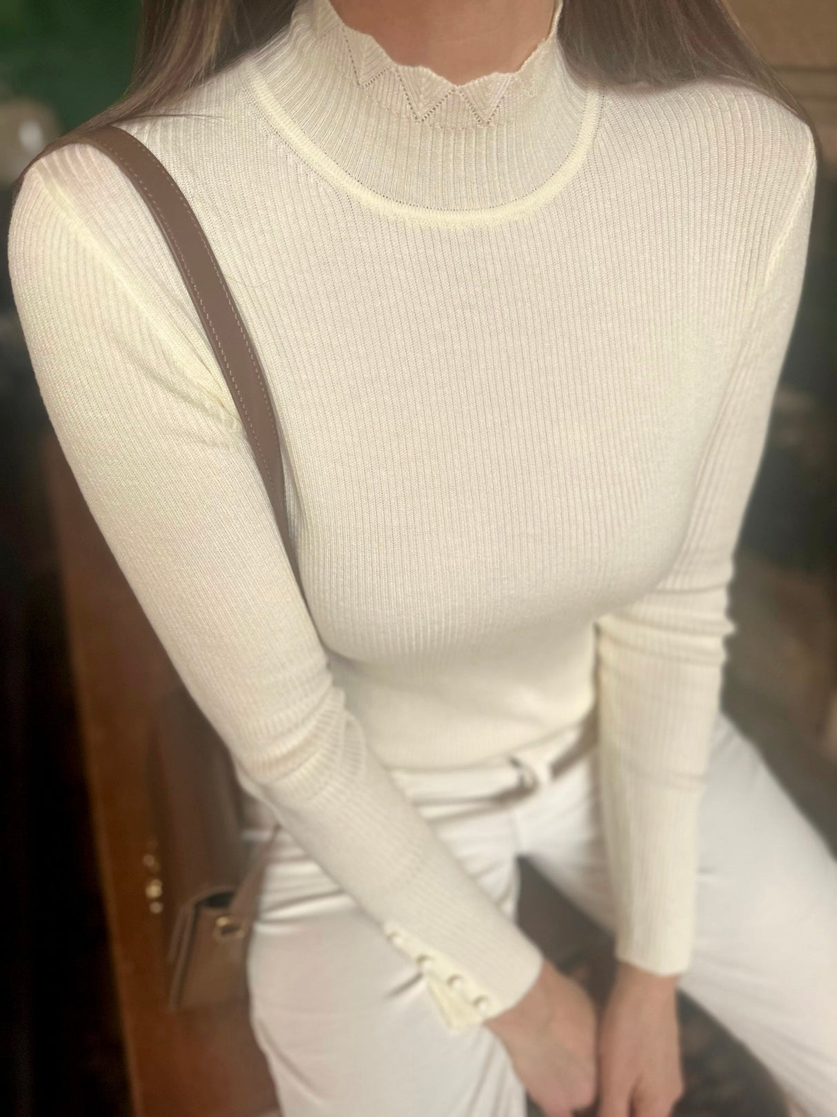 Claire Turtle Neck Knit - Cream