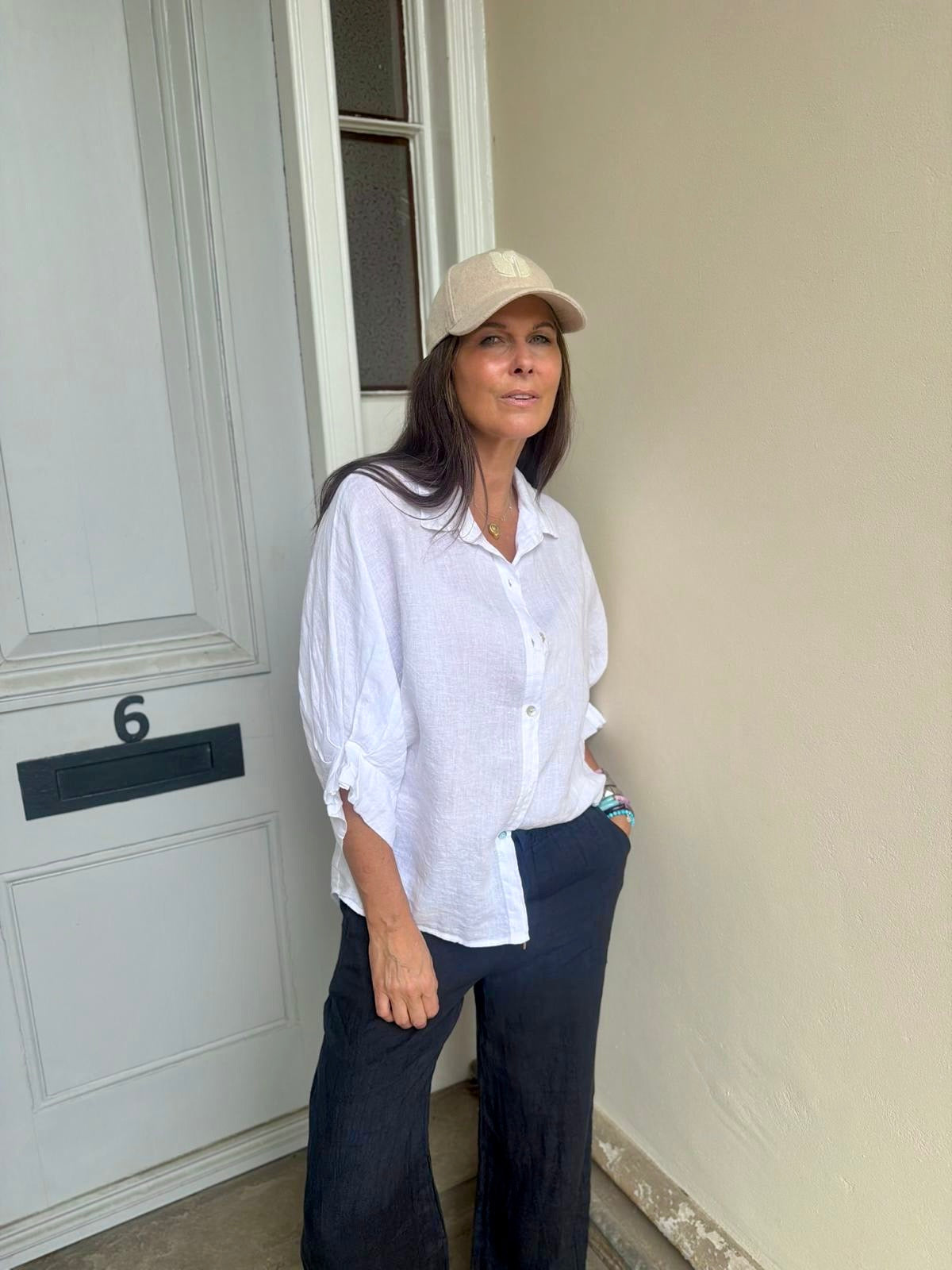 Linen Oversized Shirt - White