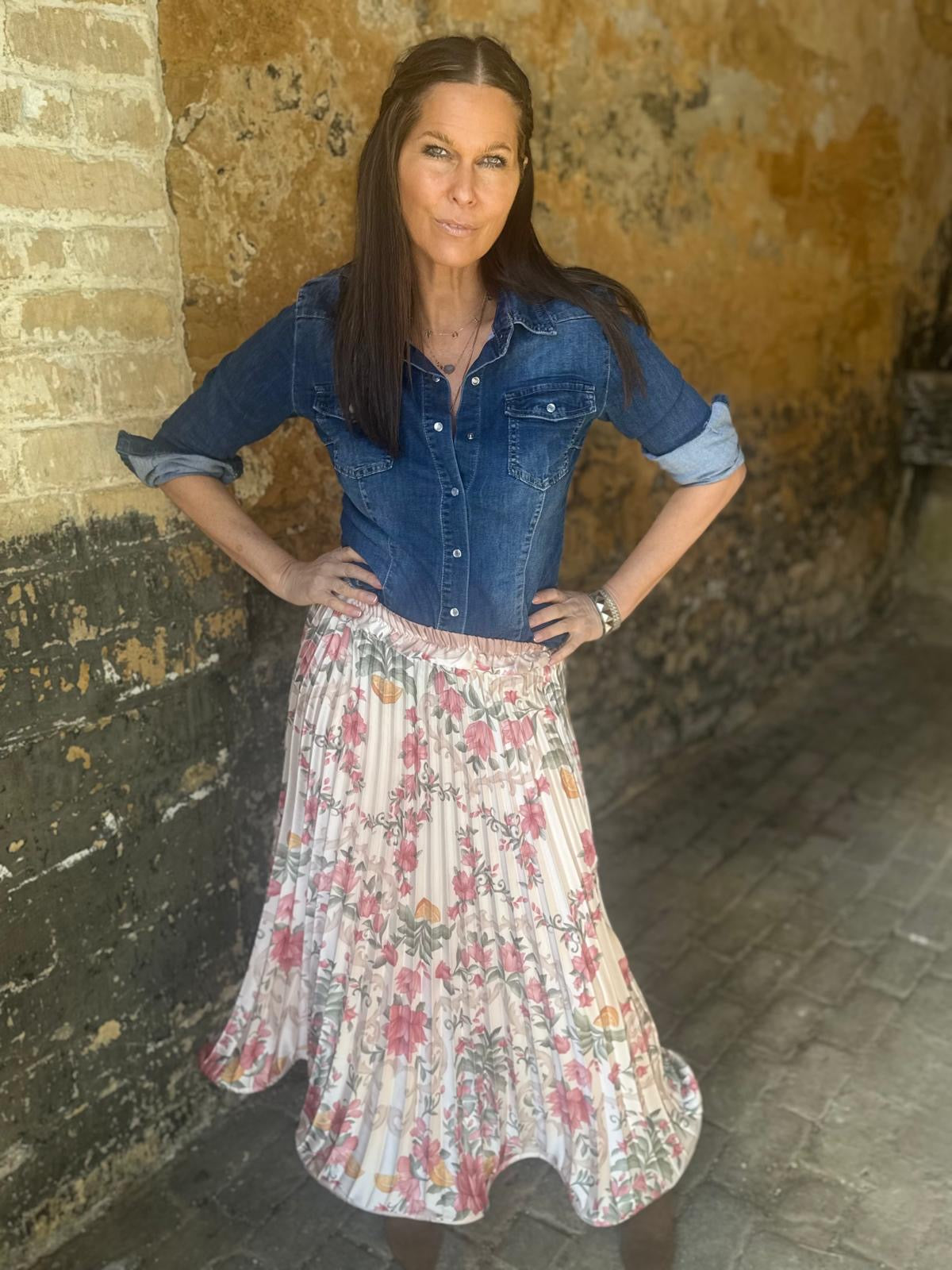 Toni Vintage Floral Skirt - Magnolia