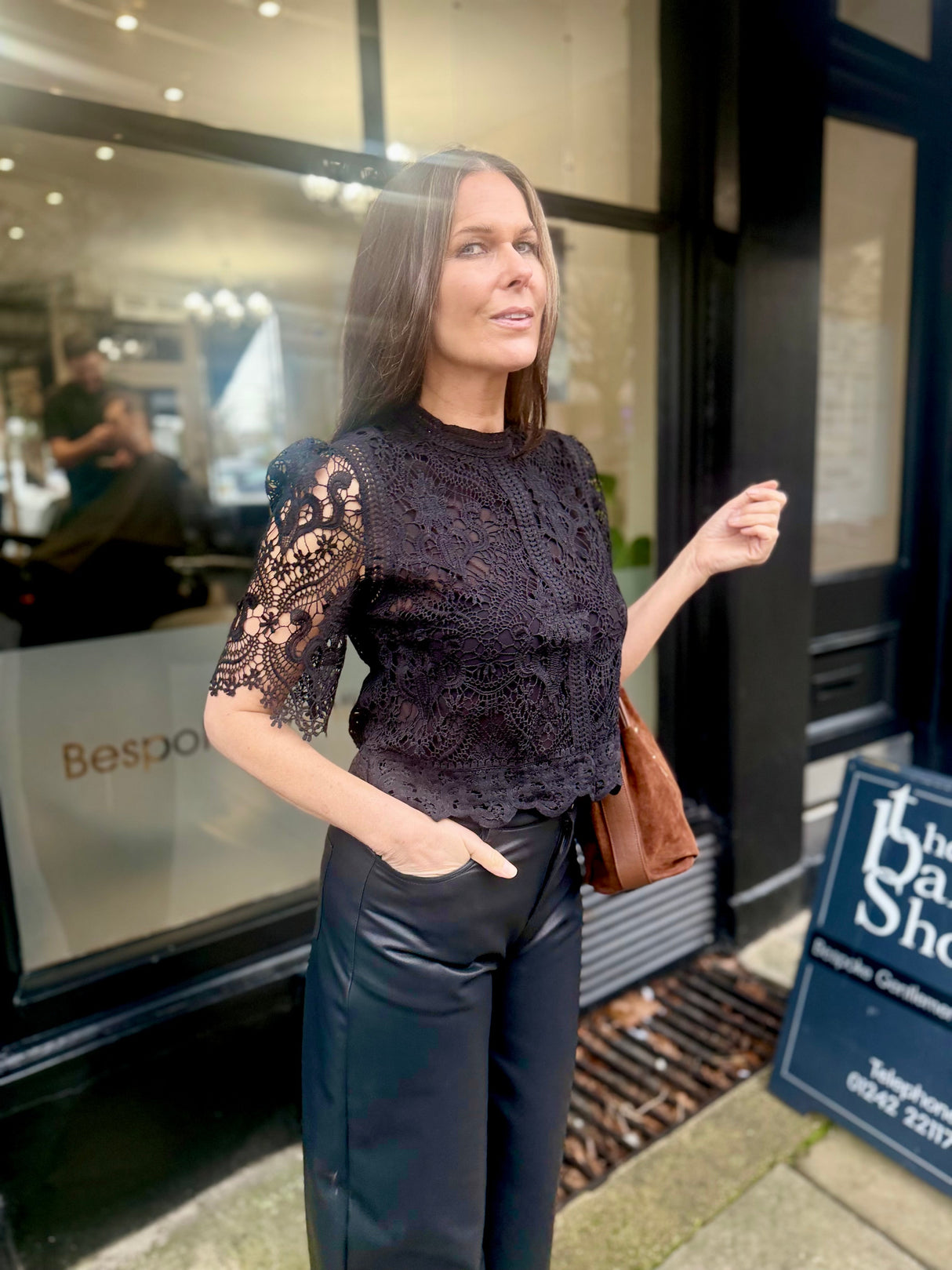 Raquel Crochet Blouse - Black