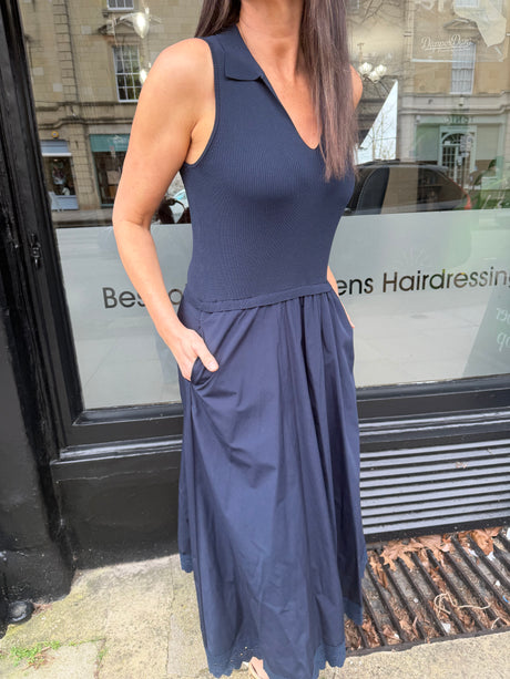 Ash Midi Dress - Navy