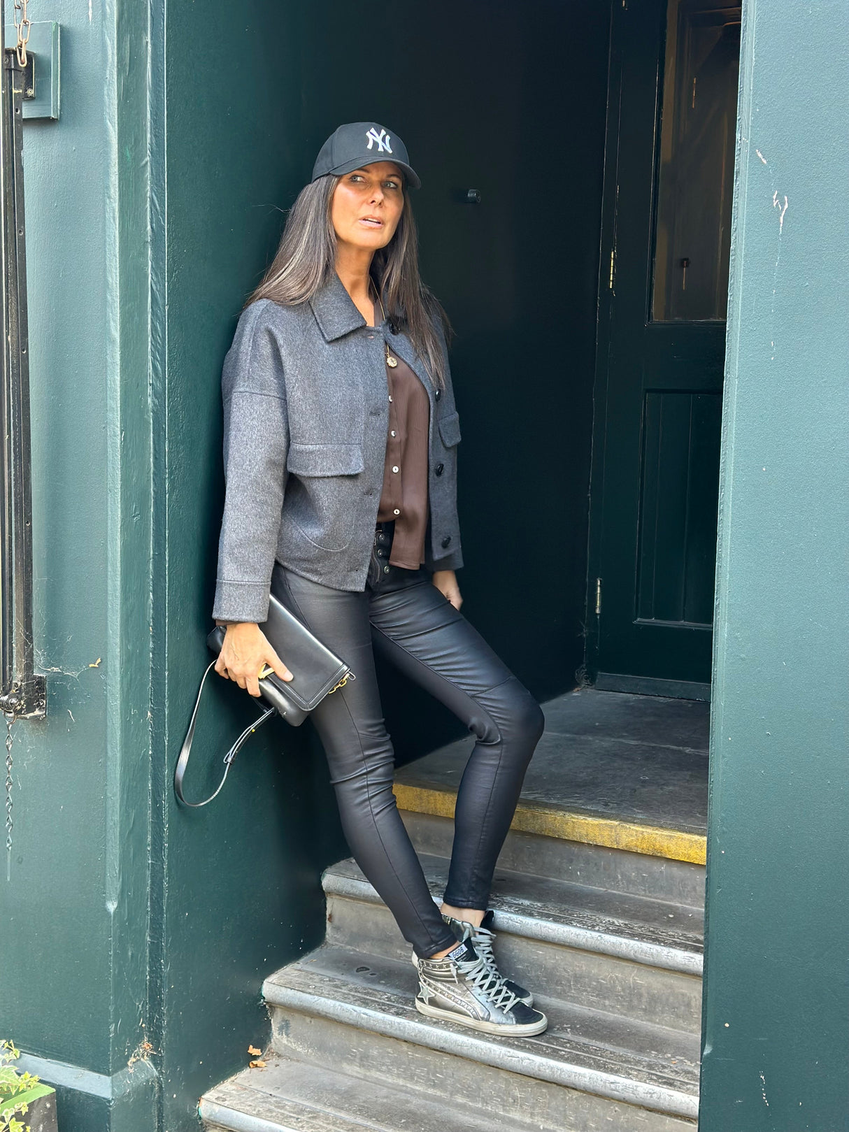 Jean Lux Leather Look Black