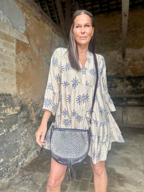Maison Tiered Mini Dress - Neutral