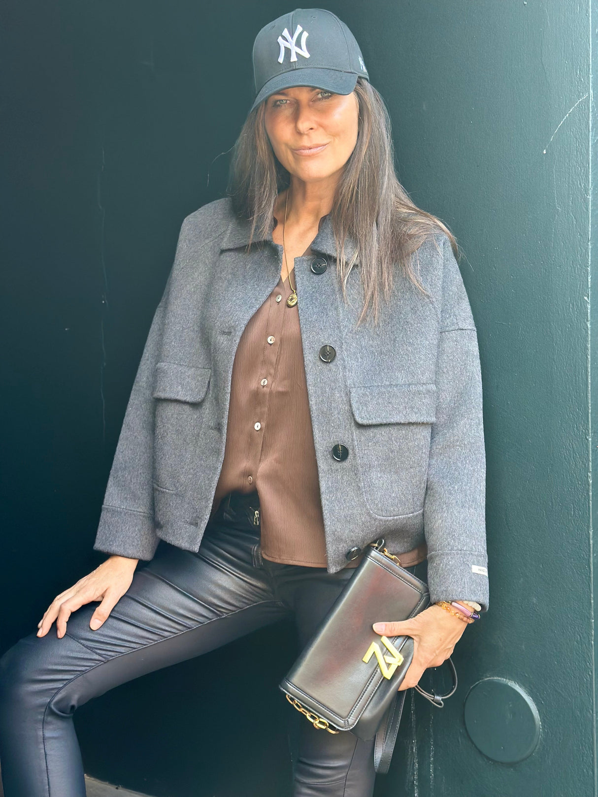 Jean Lux Leather Look Black
