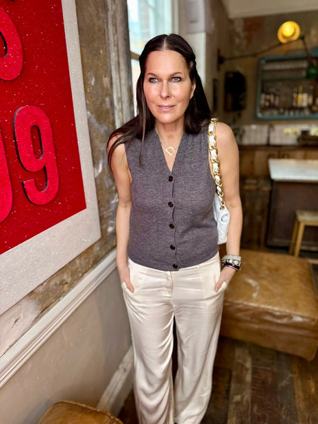 Kaite Silk Blend Pant Ivory
