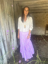 Heather Animal Print Skirt - Pink/Lilac
