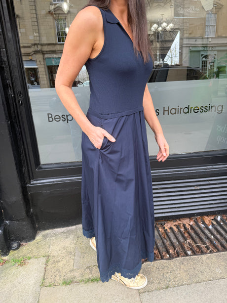 Ash Midi Dress - Navy