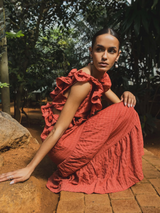 Lila Cut Out Maxi Dress - Rust