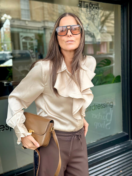 Charlie Ruffle Shirt Champagne