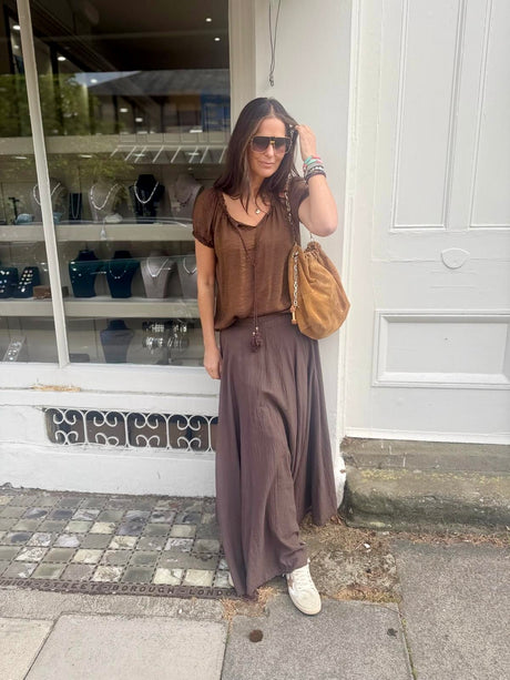 Jade Maxi Skirt - Chocolate