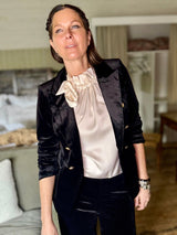 Victoria Velvet Blazer - Black