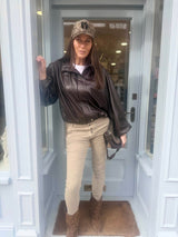 Maz Faux Leather Jacket - Choc
