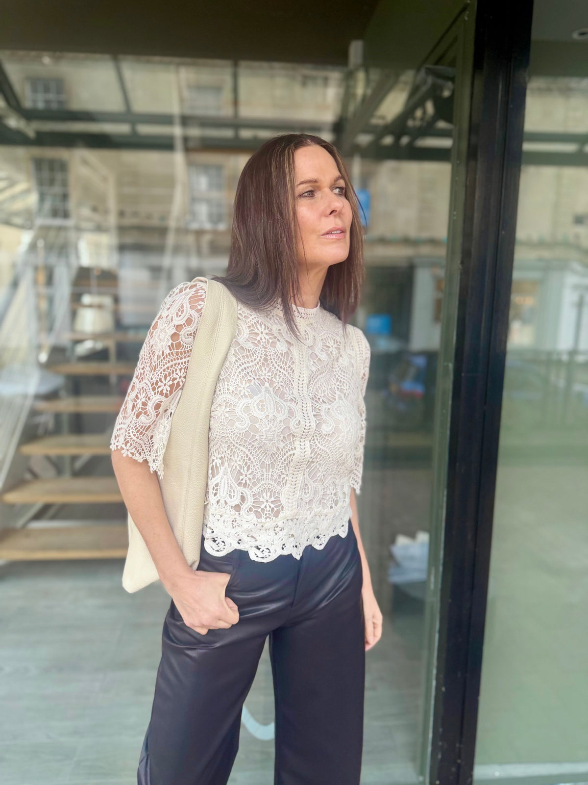 Raquel Crochet Blouse - Ecru