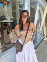 Nia Strapless Tie Top - Taupe