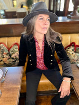 Victoria Velvet Blazer - Black