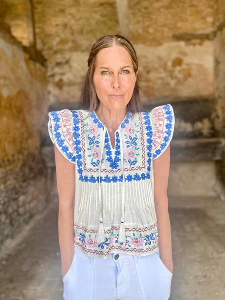 Helly Embroidered Top - White