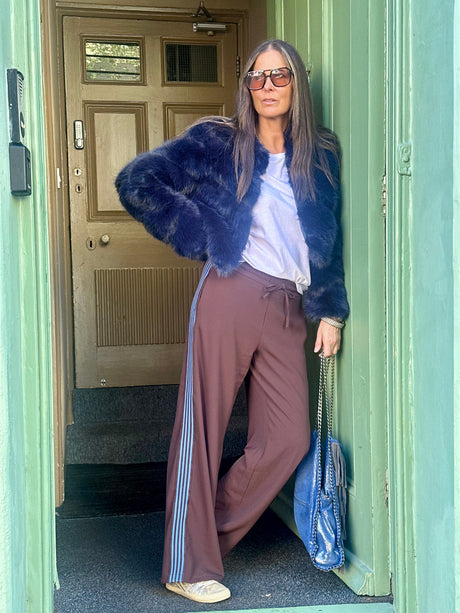 Anastasia Faux Fur Coat Navy