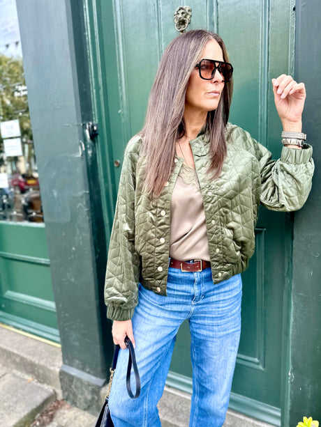 Cherry Padded Jacket - Khaki