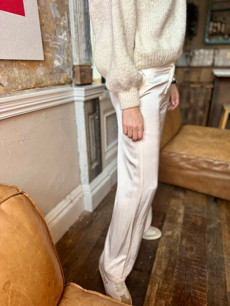 Kaite Silk Blend Pant Ivory