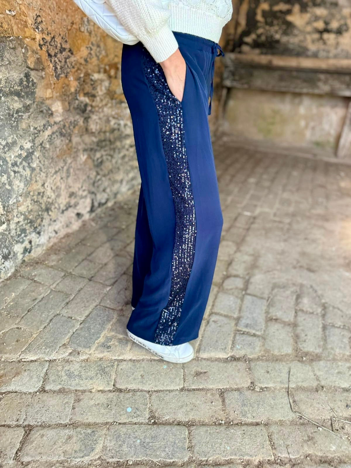 Tempest Pant - Navy With Navy Sequin
