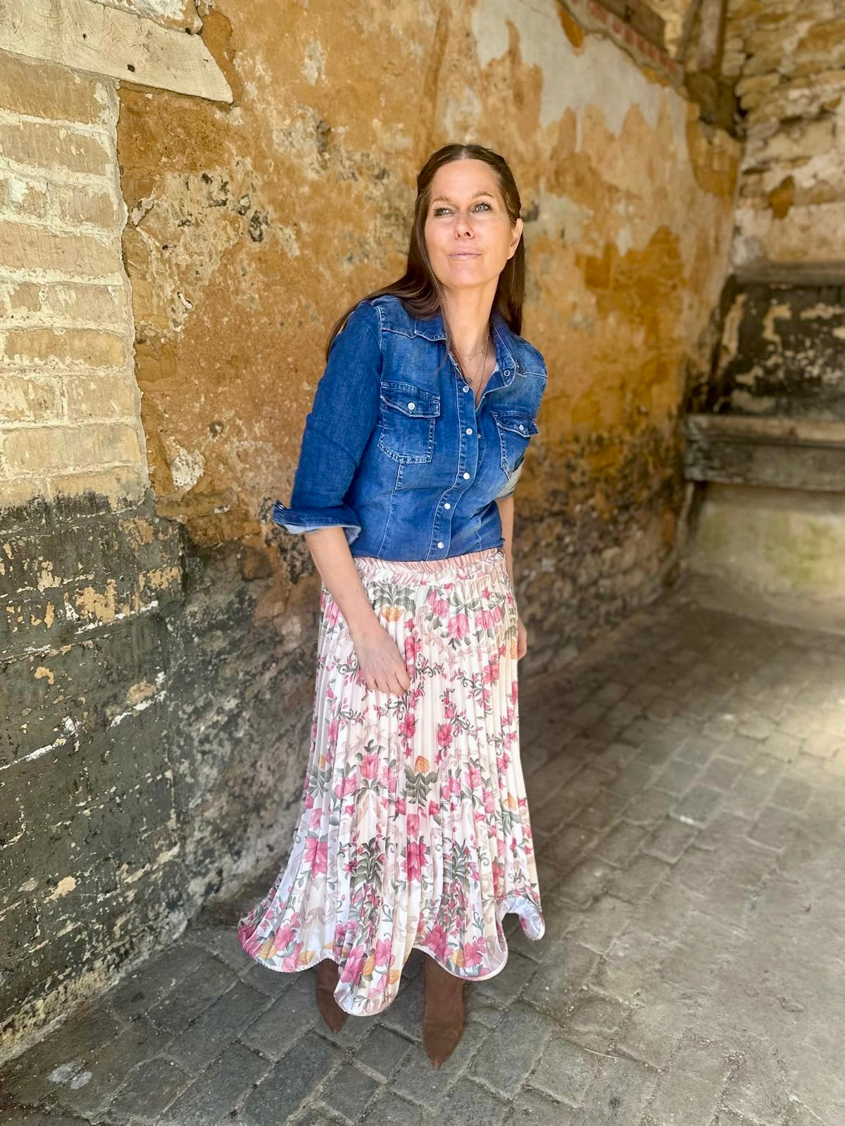 Toni Vintage Floral Skirt - Magnolia