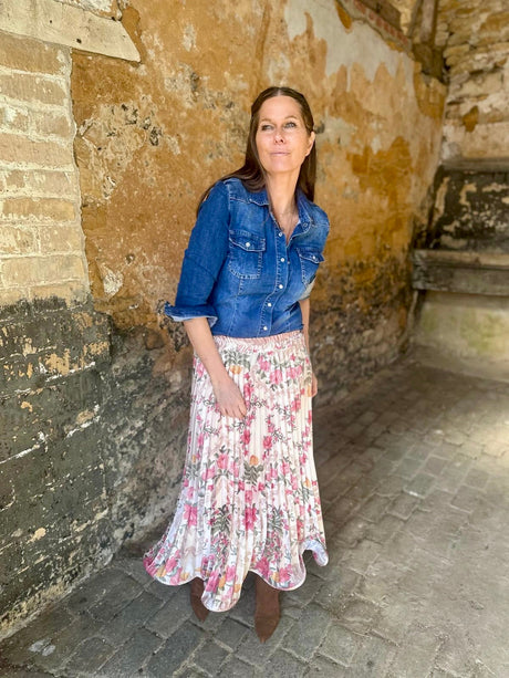 Toni Vintage Floral Skirt - Magnolia