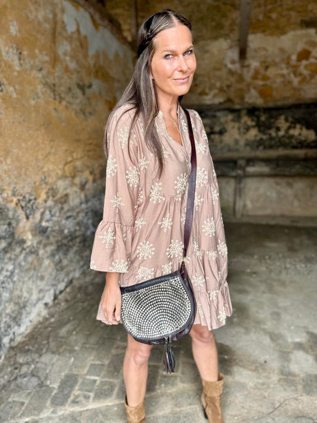 Maison Tiered Mini Dress - Coffee