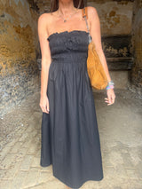Coral Strapless Dress- Black