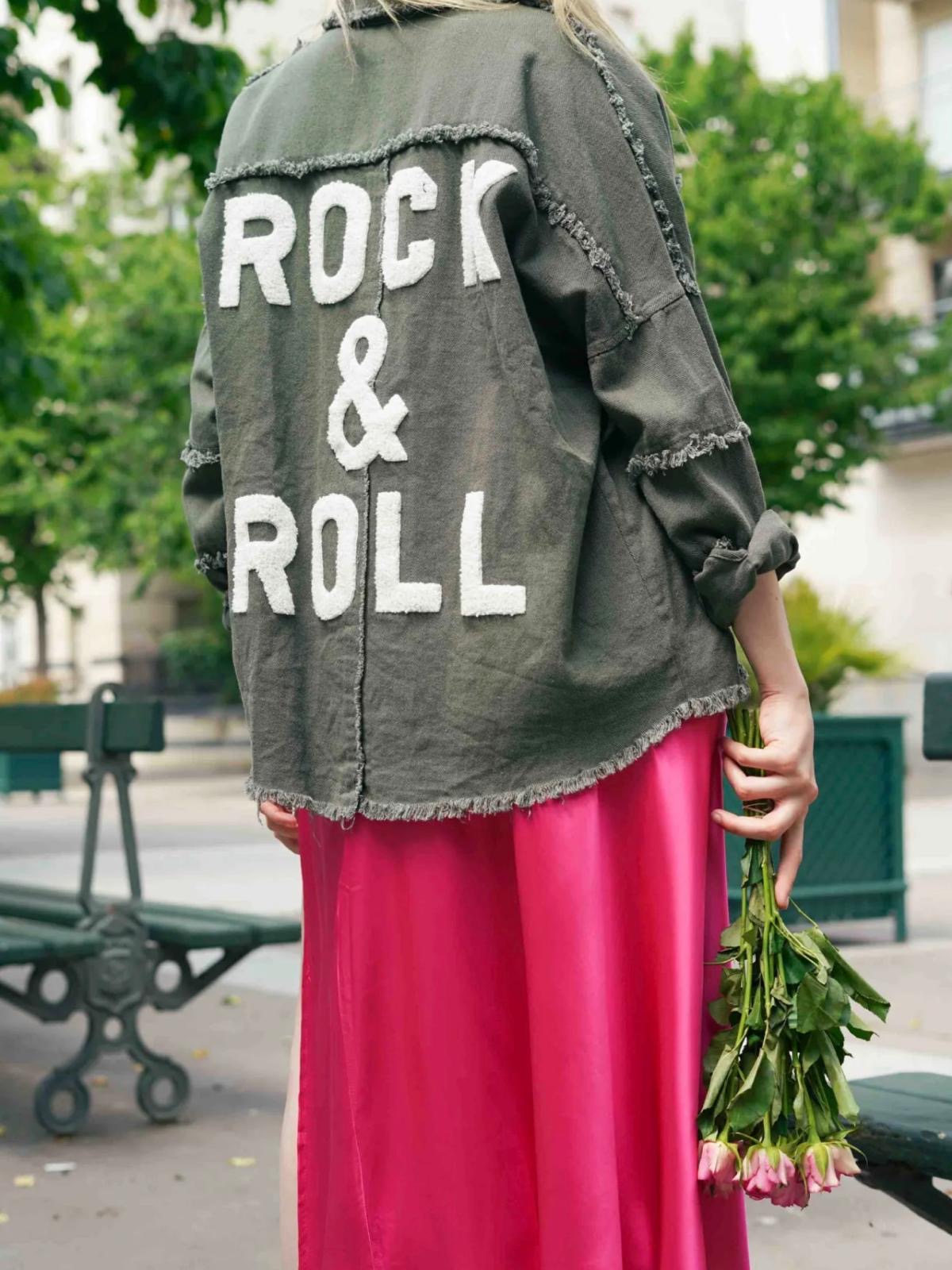 Rock & Roll Jacket Khaki/White