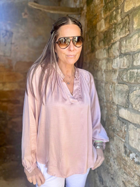 Kaite Silk Blend Blouse Powder Pink