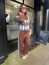 Law Stripe Jogger - Chocolate