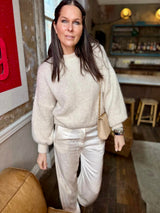 Kaite Silk Blend Pant Ivory