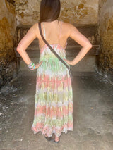 Crystal Metallic Maxi Dress - Orange