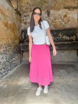 Kaia Midi Skirt - Hot Pink