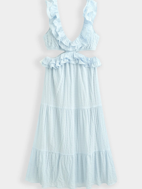 Lila Cut Out Maxi Dress - Ice Blue