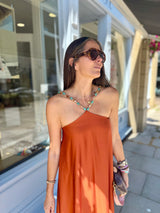 Lottie Beaded Maxi Dress - Rust