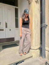 Linen Drawstring Pant - Dark Taupe