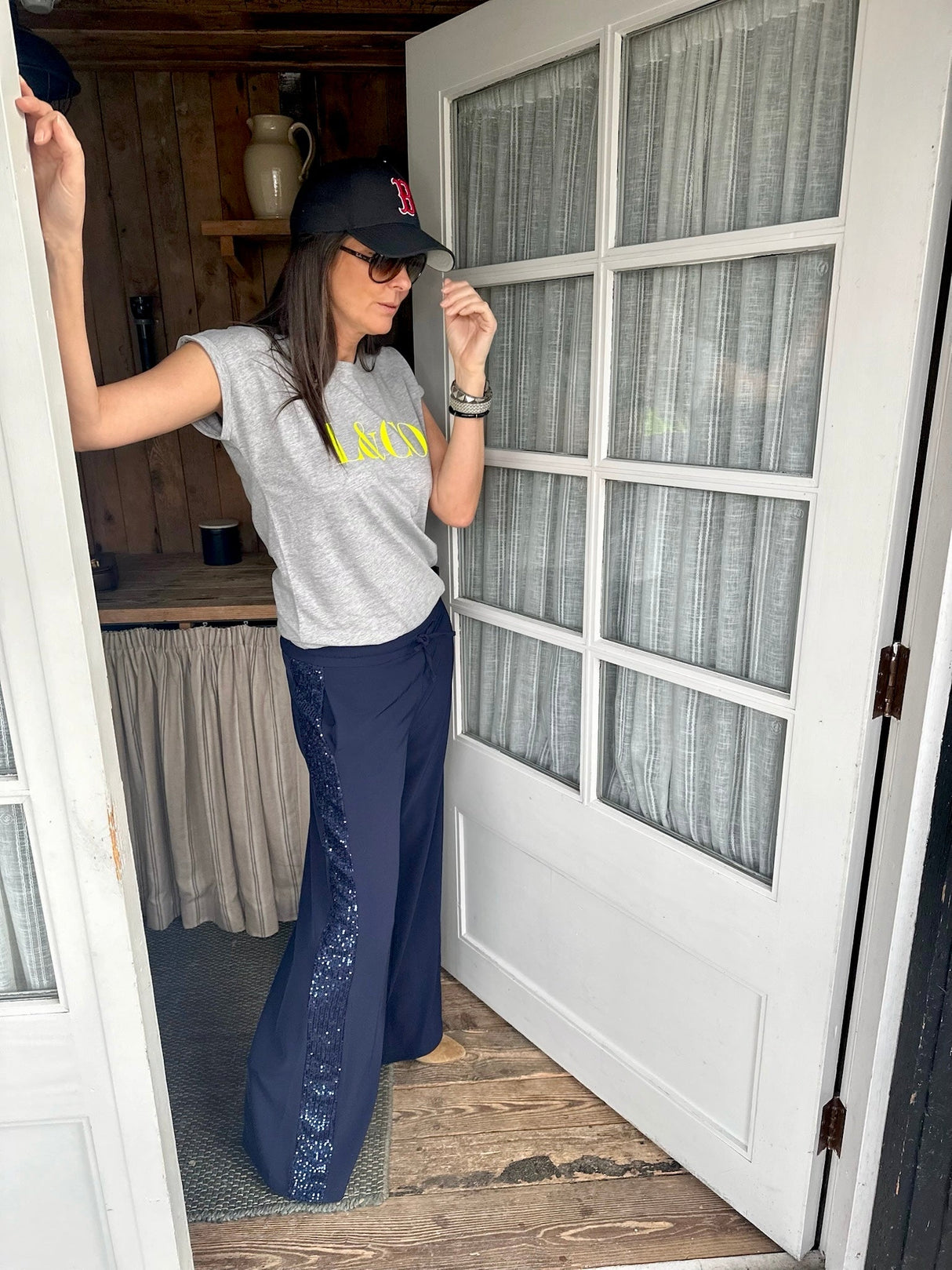 Tempest Pant - Navy With Navy Sequin