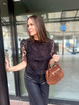 Raquel Crochet Blouse - Black