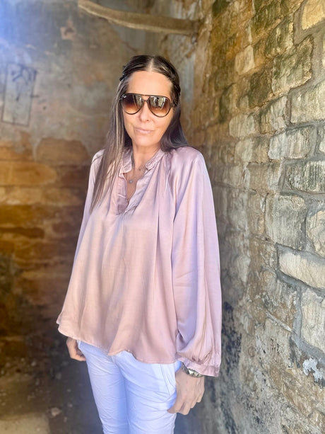 Kaite Silk Blend Blouse Powder Pink