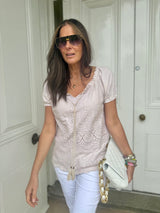 Florence Broiderie Anglaise Top - Stone