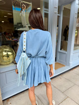 Minnie Cotton Mini Dress - Blue