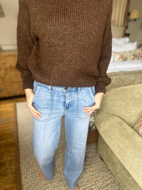 Crush Wide Leg - Light Denim